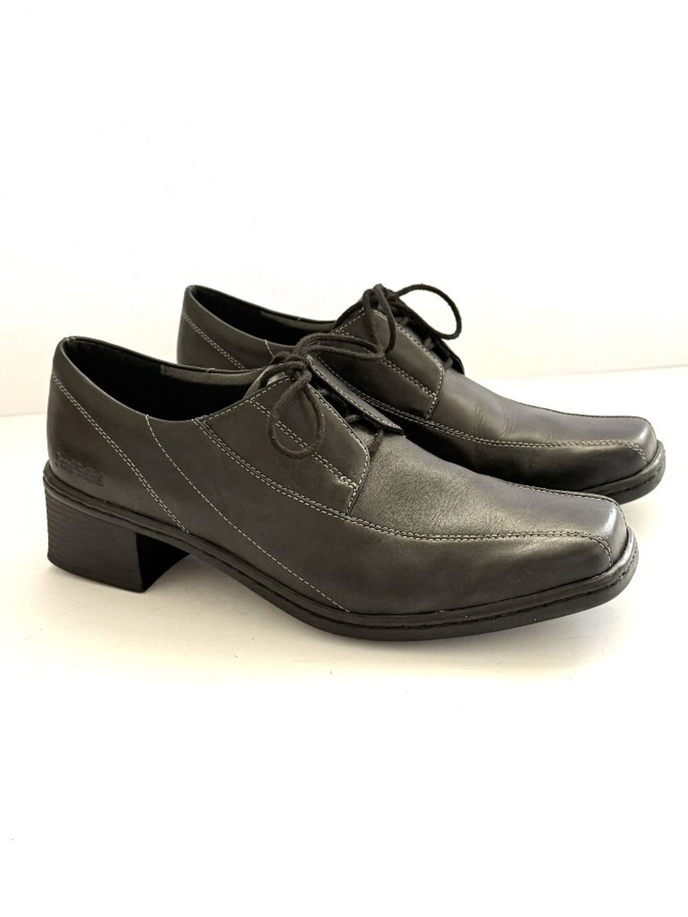 Josef Seibel Womens Shoes 41-10.5 Black Handcrafted European Leather 2 Inch Heel